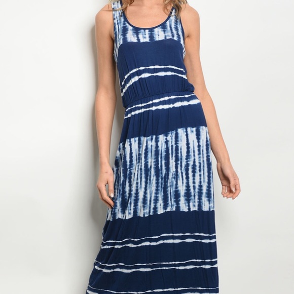 NAVY WHITE tie dye maxi - Dress - Picture 2 of 3